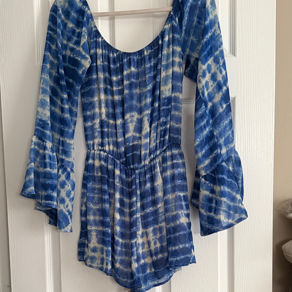 Blue Tie-Dye Boho Jumper